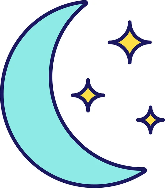 Gute Nacht Mond Mondlicht Symbol Ausgefülltem Outline Stil — Stockvektor
