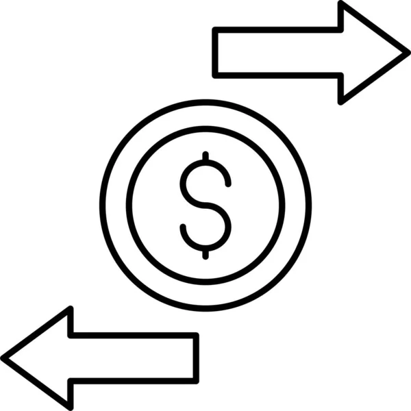 Icône Argent Change Dollar Dans Catégorie Gestion Entreprise — Image vectorielle