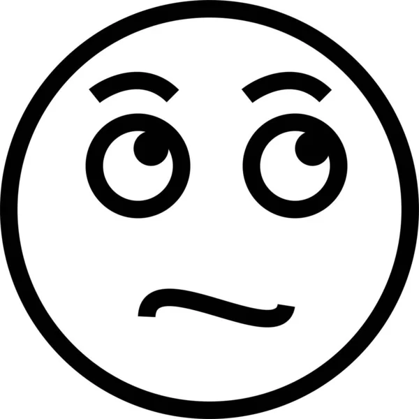 Emoji Emotie Essentieel Icoon Outline Stijl — Stockvector
