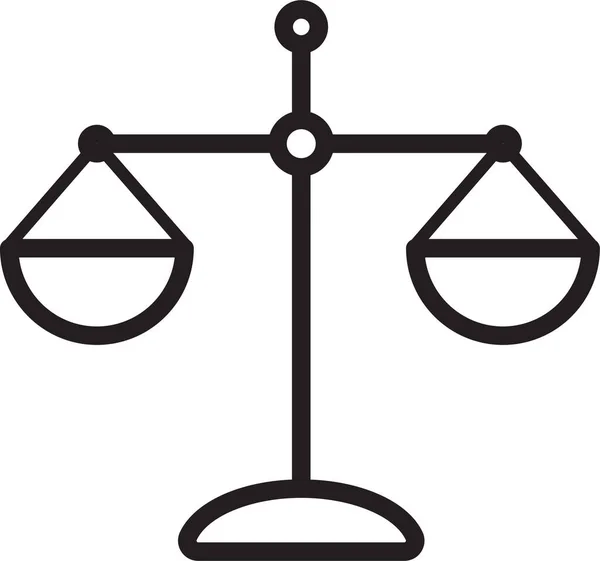 Egyensúly Bíróság Joghatóság Ikon Vázlatos Stílusban — Stock Vector
