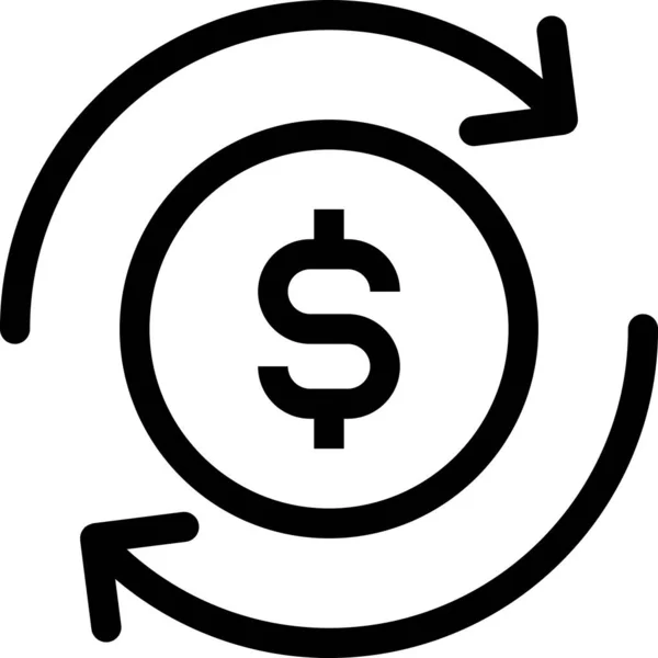 Transferencia Dólar Icono Cambio — Vector de stock