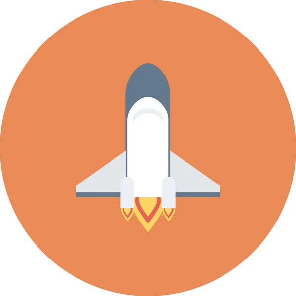 Rocket Spaceship Startup Icon Icon Flat Style — Stock Vector