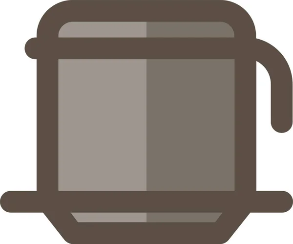 咖啡滴水器 越南滴水图标 填充轮廓风格 — 图库矢量图片