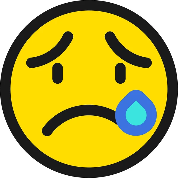Traurige Tränen Ikone — Stockvektor