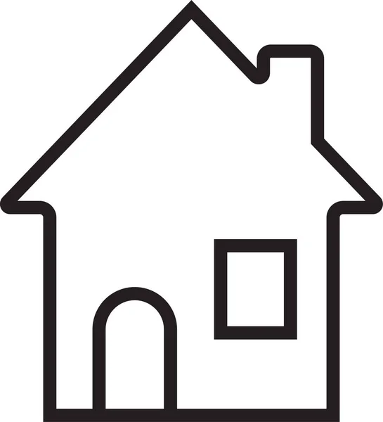 Κατοικία Σπίτι Εικονίδιο Στυλ Περίγραμμα — Διανυσματικό Αρχείο