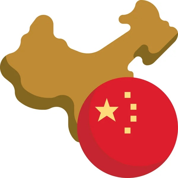 中国国旗的世界图标 — 图库矢量图片