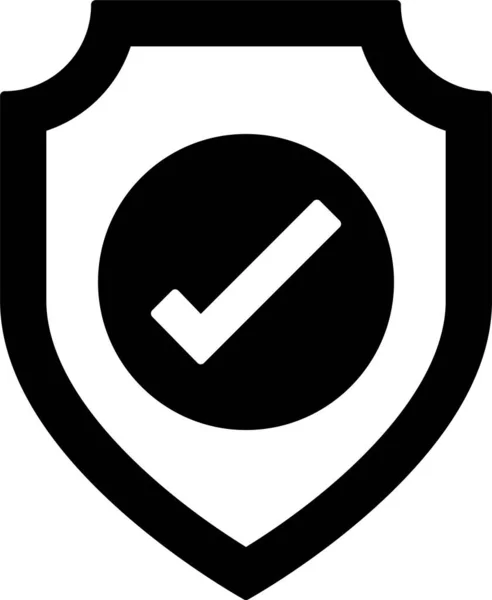 Done Protection Safety Icon Solid Style — Stock Vector