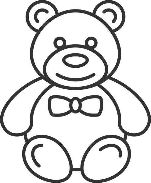 Medve Gyermek Ajándék Ikon Vázlatos Stílusban — Stock Vector
