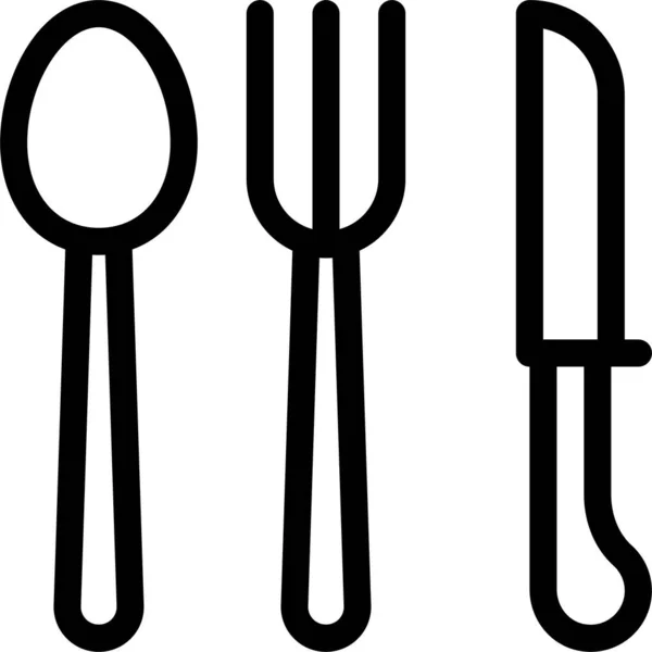 Иконка Ресторана Вилочного Ножа Стиле Outline — стоковый вектор