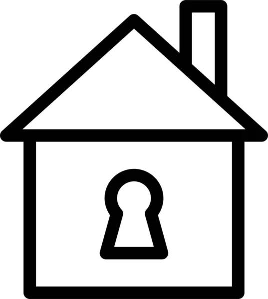 Home Lock Lockedpc Εικονίδιο Στυλ Περίγραμμα — Διανυσματικό Αρχείο