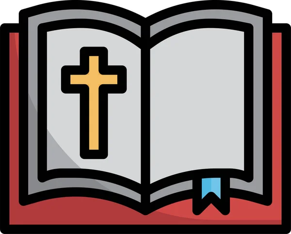Bíblia Religião Cruz Ícone — Vetor de Stock