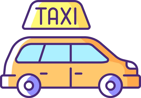 Servizio Viaggio Icona Minivan Taxi Pieno Stile Contorno — Vettoriale Stock
