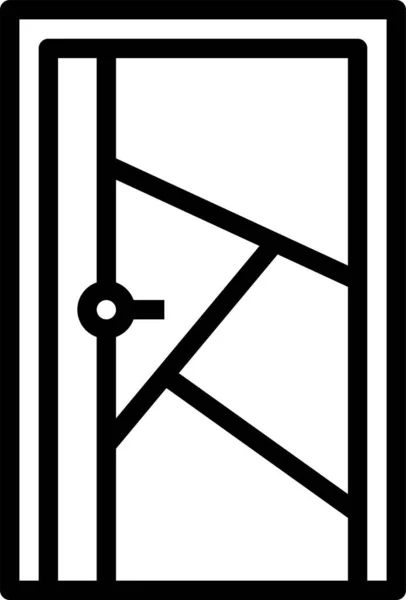 Иконка Интерьера Дверей Стиле Абрис — стоковый вектор