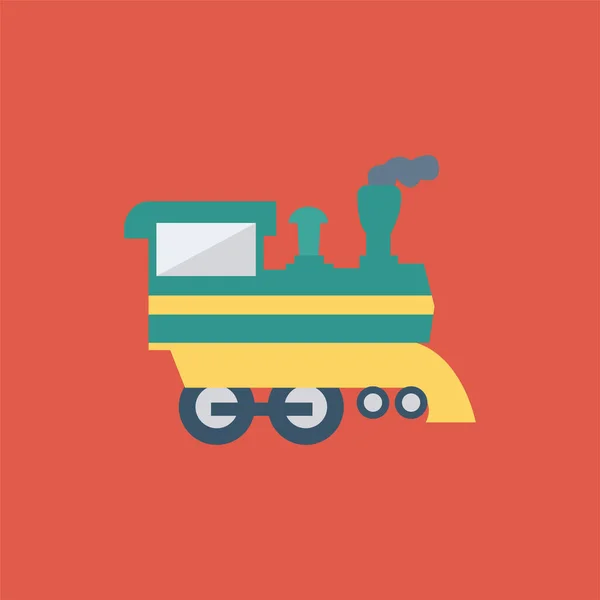 Auto Motor Tren Icono Estilo Plano — Vector de stock