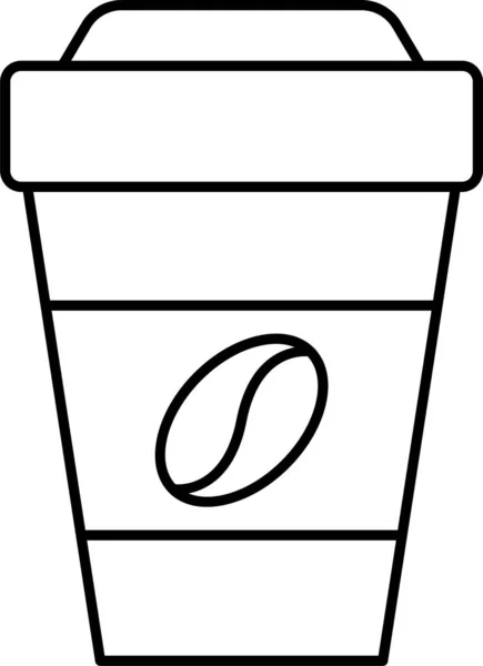 茶杯的轮廓风格图标 — 图库矢量图片