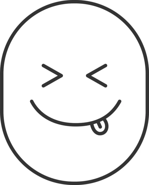 Emoji Emoticon Make Fun Icon Outline Style — стоковый вектор