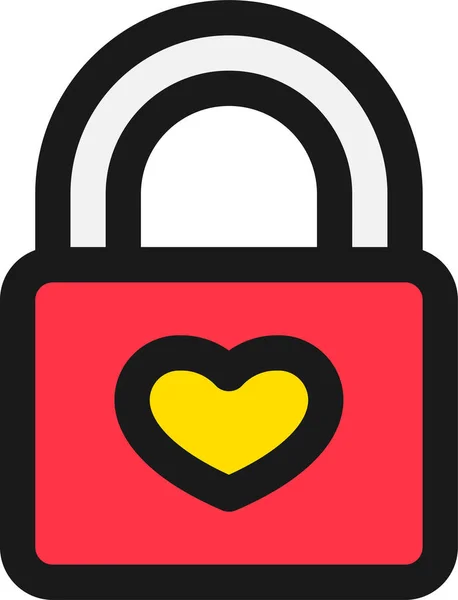 Lock Padlock Love Icon — Stock Vector