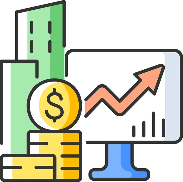 Business Asset Analyzing Icon — Stock Vector