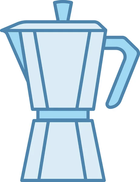 Cafetera Cafetera Icono Olla Café Estilo Contorno Lleno — Archivo Imágenes Vectoriales