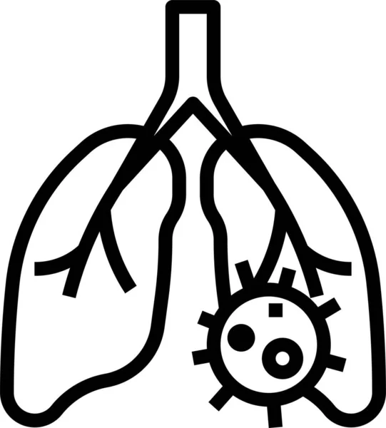 Flu Pneumonia Lungs Icon — Stock Vector