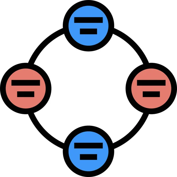 Základní Ikona Cyklu Grafu Abstraktní Kategorii — Stockový vektor