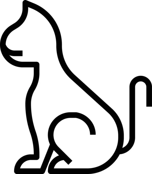 Animaux Chat Peur Icône Dans Style Contour — Image vectorielle