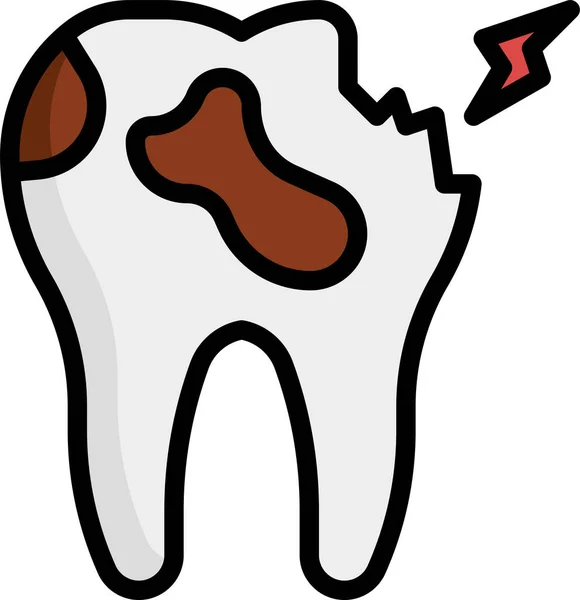 Tooth Decay Broken Icon — Stock Vector