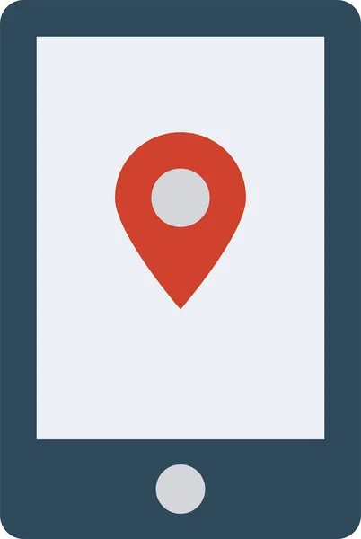 Carte Localisation Icône Mobile Dans Style Plat — Image vectorielle