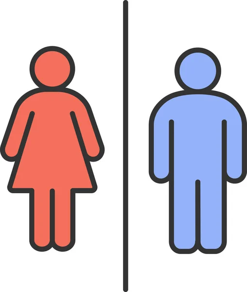 Bathroom Female Male Icon Filled Outline Style — Stock Vector