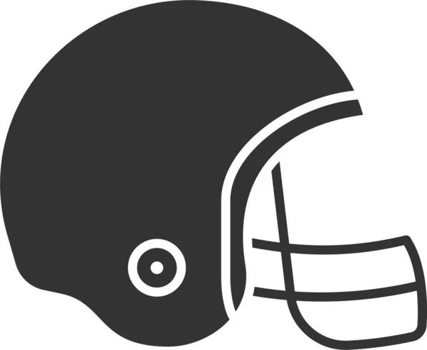 美国足球装备头盔图标的坚实风格 — 图库矢量图片