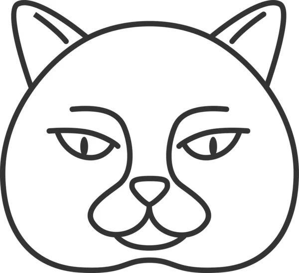 Animal Británico Gato Icono Contorno Estilo — Vector de stock