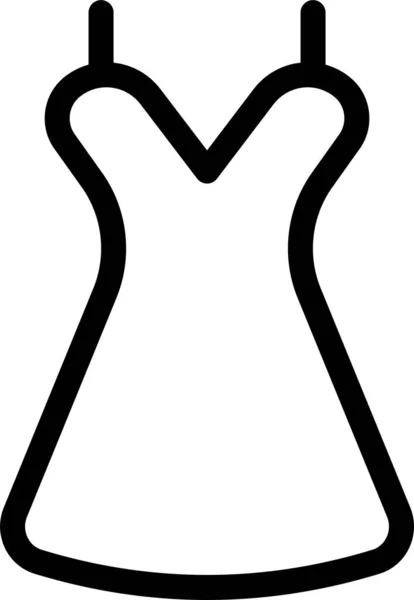 Textilní Šaty Módní Ikona Stylu Osnovy — Stockový vektor