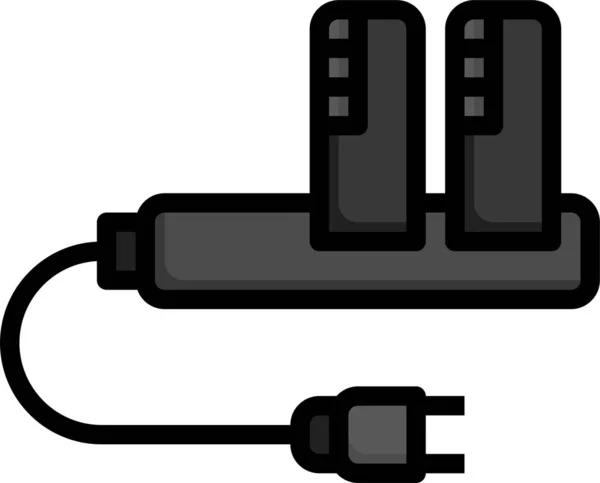 Baterías Electrónica Icono Batería — Vector de stock