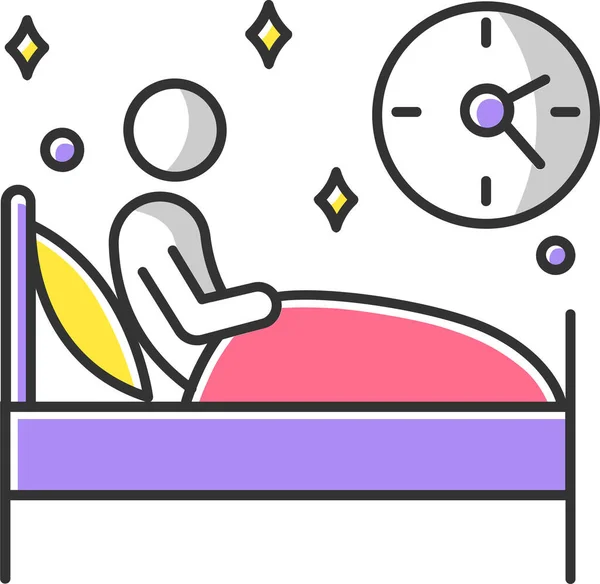 Insomnio Sueño Privación Sueño Privación Icono Icono — Vector de stock