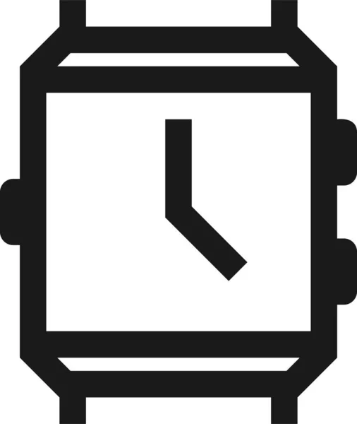 Klocka Smartwatch Tid Ikon Kontur Stil — Stock vektor