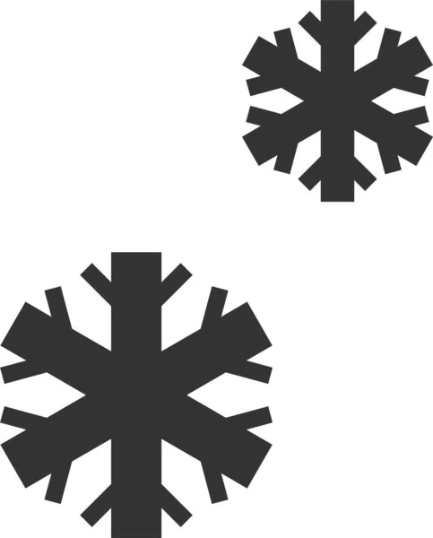 Schneeflocken Ikone Der Saison Soliden Stil — Stockvektor