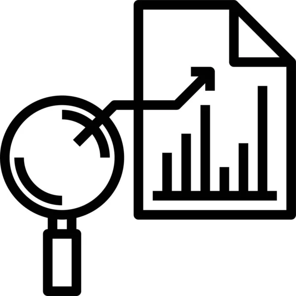 Analys Analytics Korrekt Ikon Konturstil — Stock vektor