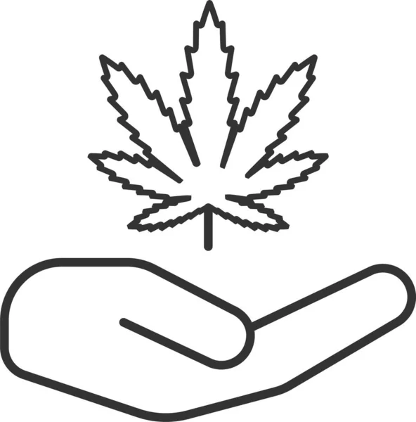 Addiction Cannabis Drug Icon Outline Style — Stock Vector