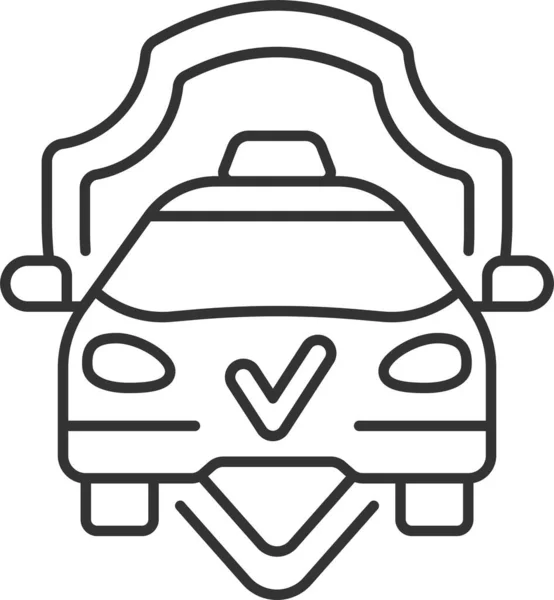 Servicio Taxi Icono Seguro Seguridad Estilo Esquema — Archivo Imágenes Vectoriales