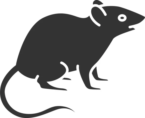 Animal Ratones Icono Del Ratón Estilo Sólido — Vector de stock