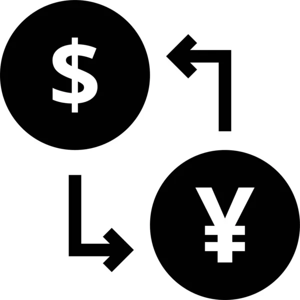 Devise Dollar Icône Change Dans Style Solide — Image vectorielle