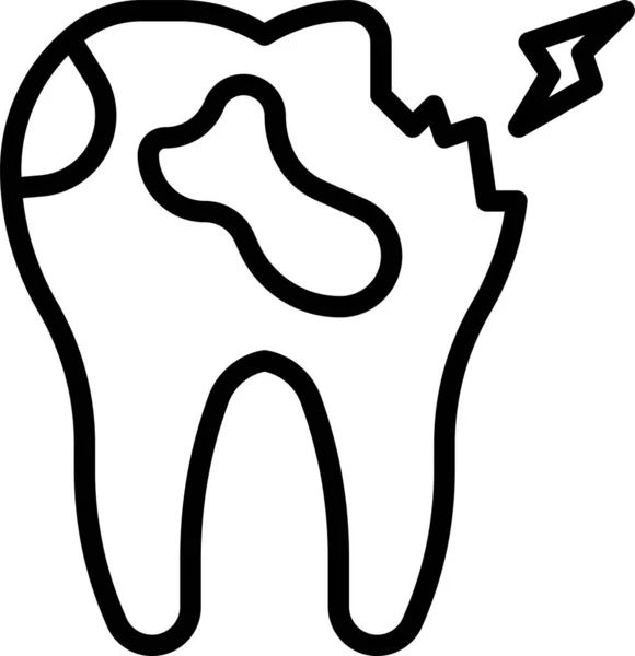 Tooth Decay Broken Icon — Stock Vector