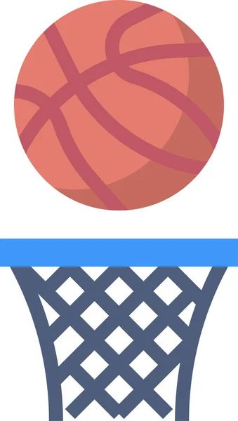 Μπάλα Καλάθι Μπάσκετ Εικονίδιο Επίπεδο Στυλ — Διανυσματικό Αρχείο