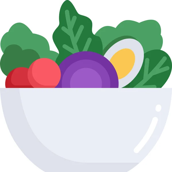 Salat Gesunde Ernährung Ikone — Stockvektor