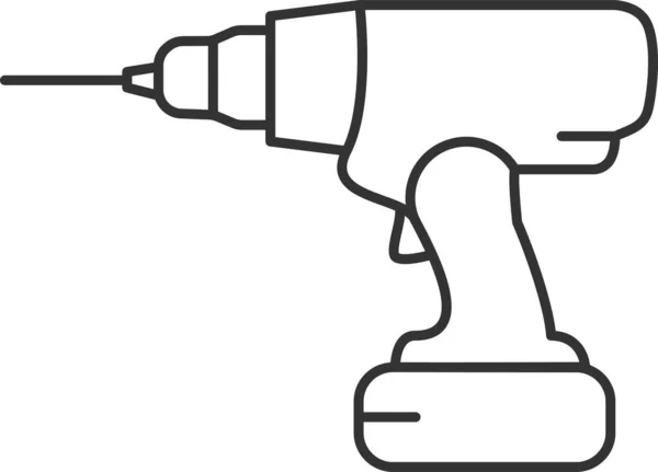 Ikona Zařízení Pro Vrtání Nástrojů Stylu Osnovy — Stockový vektor