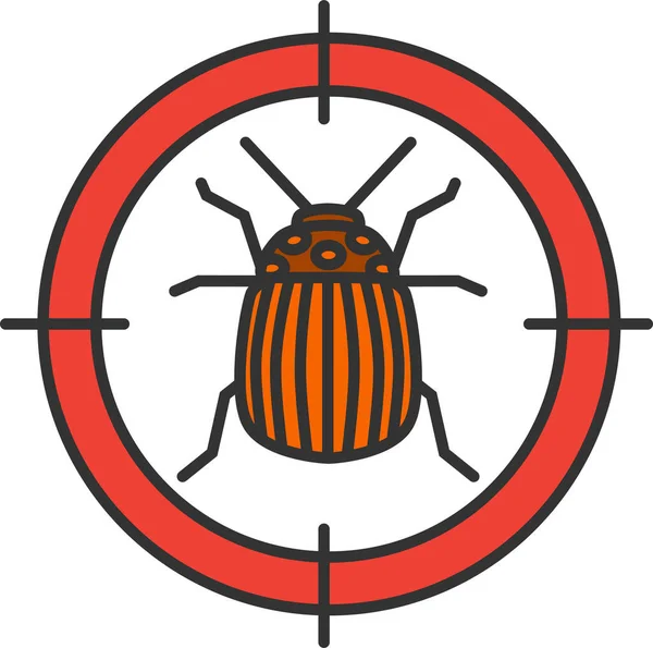 Bug Colorado Icône Insecte Dans Style Contour Rempli — Image vectorielle