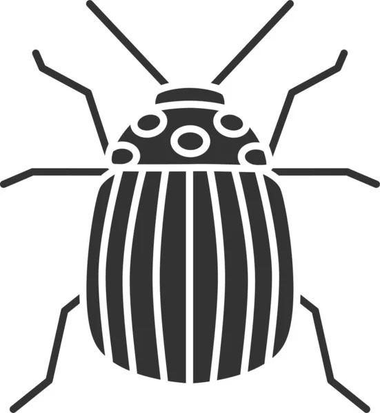 Icône Bug Scarabée Animal Dans Style Solide — Image vectorielle