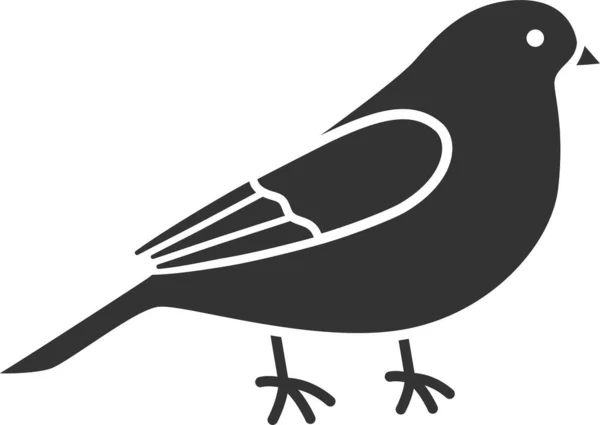 Icona Canarino Uccello Animale Stile Solido — Vettoriale Stock
