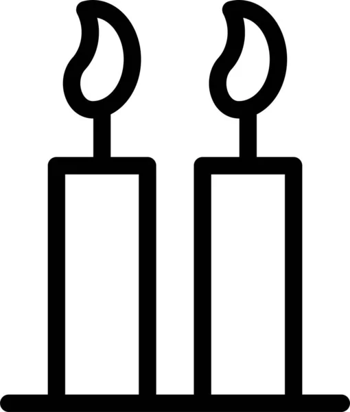 Κερί Φωτιά Εικονίδιο Φλόγας Στυλ Περίγραμμα — Διανυσματικό Αρχείο