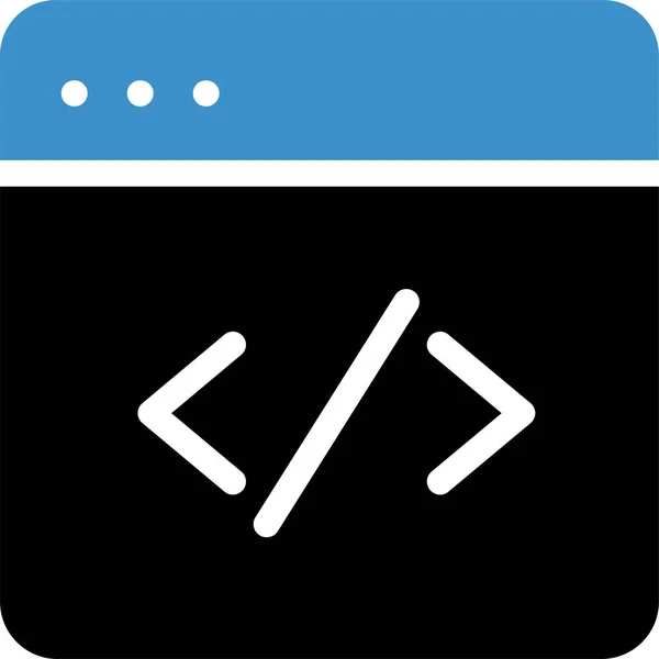 Código Codificação Dos Desenvolvedores Ícone Estilo Plano — Vetor de Stock